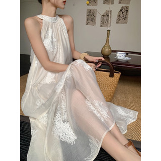Váy maxi tiểu thư hoa thêu cao cấp