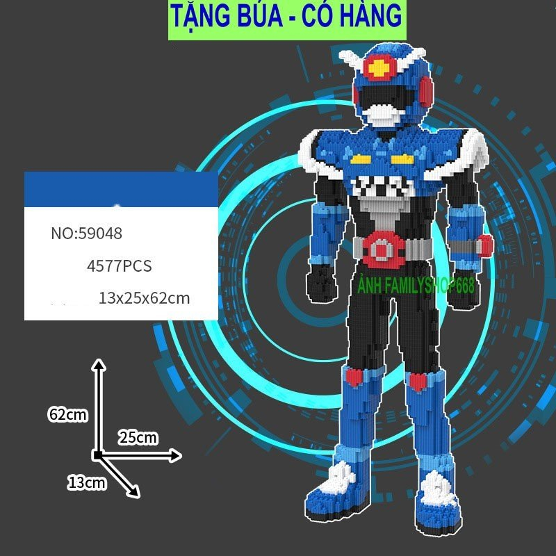 xếp hình siêu nhân lực lượng nhí gaipin cỡ lớn 62cm xếp hình Đồ chơi lắp ráp mô hình nano 3D dễ thương