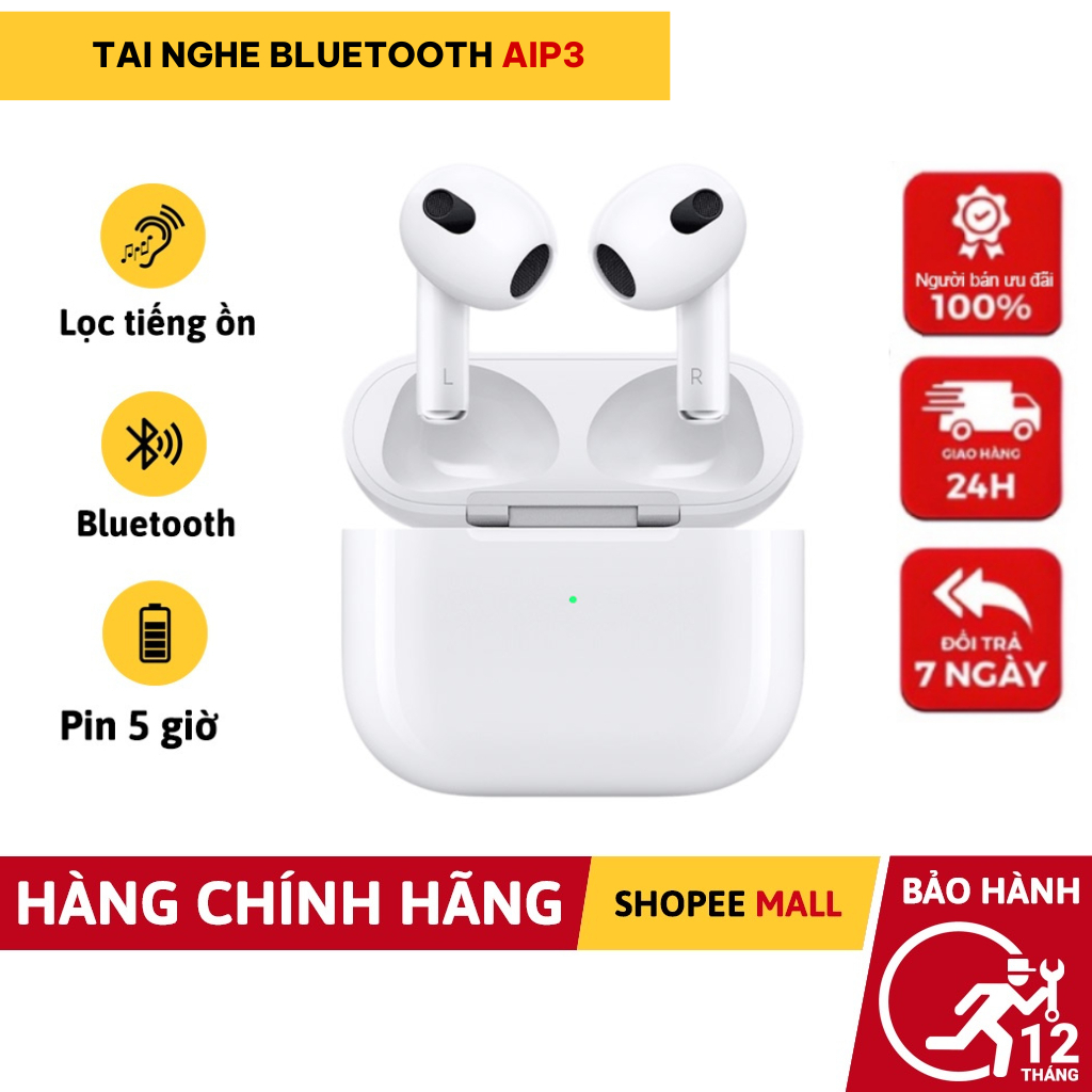 Tai Nghe Bluetooth Không Dây AlP3 Âm To Mic Rõ Pin Trâu Chạm Cảm Ứng Định Vị Đổi Tên Bảo Hành Lỗi Đổi Mới - TECHHMIN