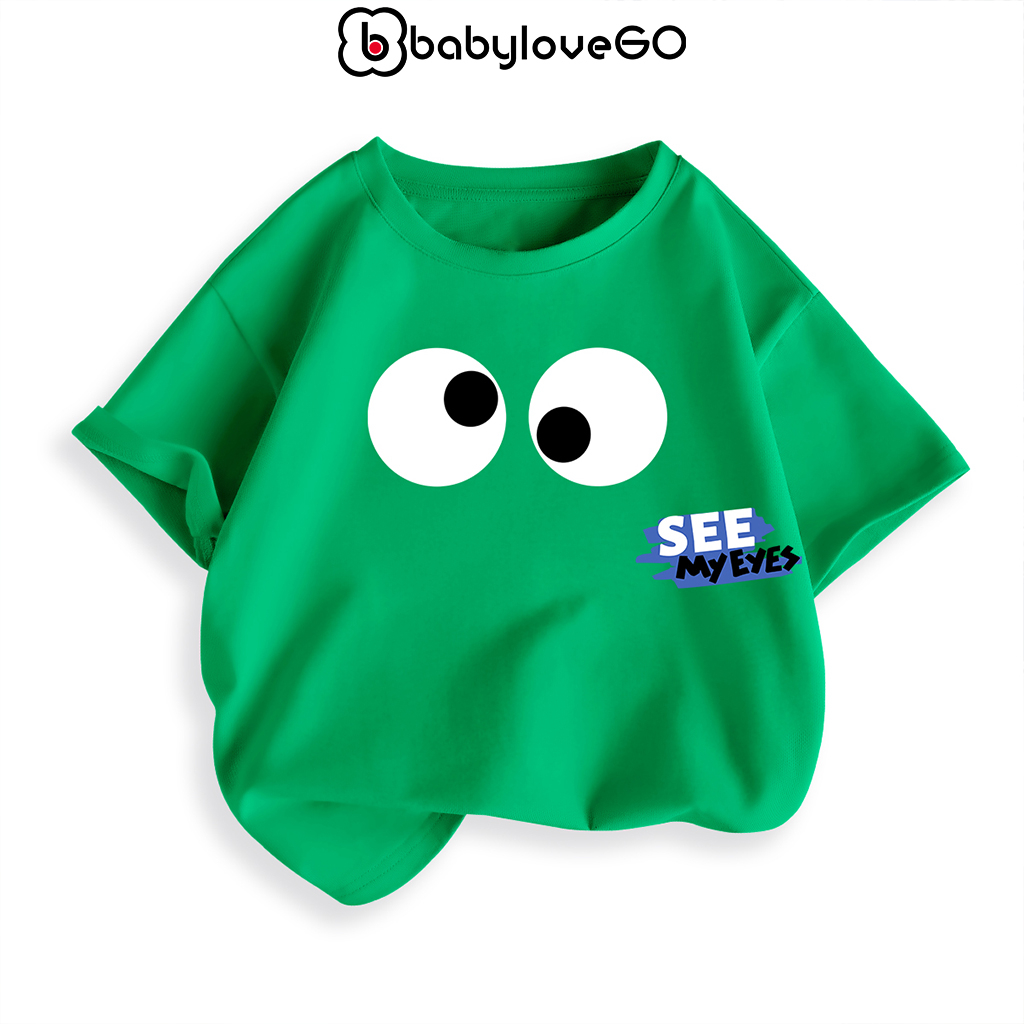 Áo thun bé trai bé gái BabyloveGO mẫu mới 2024 áo phông cộc tay cho bé in hình hình ngộ nghĩnh
