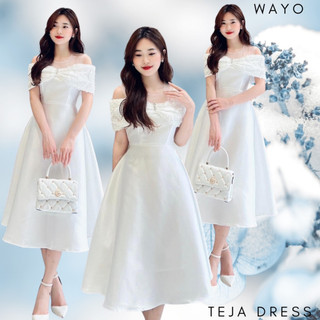 [Teja Dress] Đầm WAYO thiết kế taffta phối nơ ren cao cấp dự tiệc cưới đẹp xuất sắc