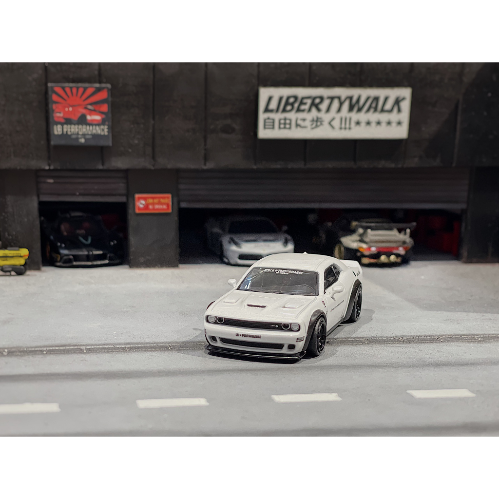 XE MÔ HÌNH LB-WORKS DODGE CHALLENGER SRT HELLCAT,TỶ LỆ 1/64 POPRACE