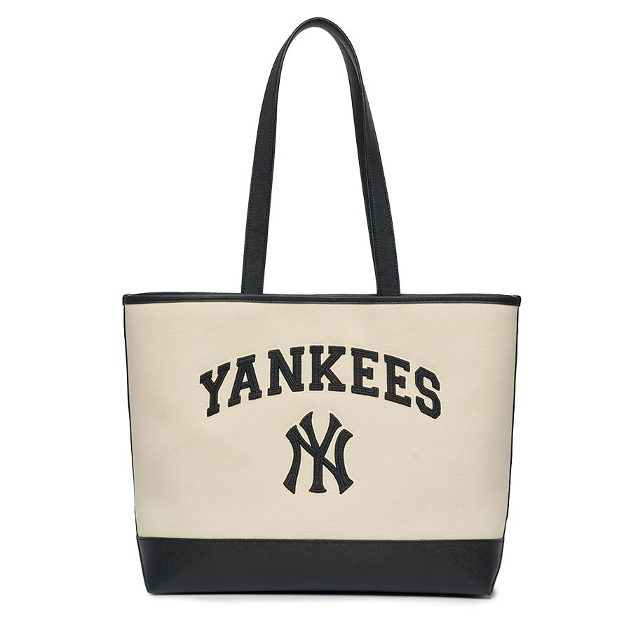 [CHÍNH HÃNG] Túi Tote MLB Varsity New York Yankees 3AORL103N-50CRD Màu Đen Kem