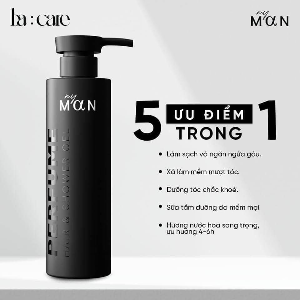 Gel Tắm Và Gội Hương Nước Hoa 2 Trong 1 Cho Nam My Man 500ML
