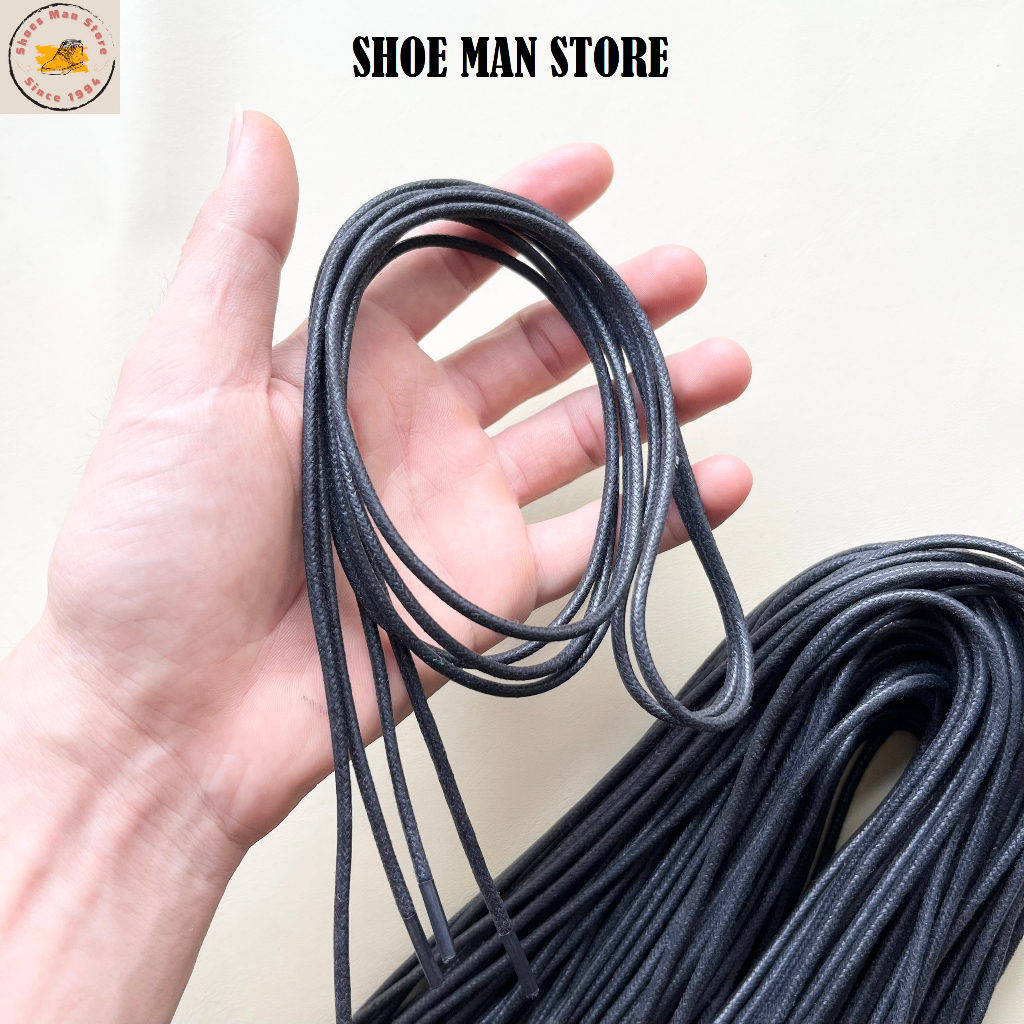 Dây Giày Boots Vuốt Sáp Bản Tròn Dài 120cm Màu Đen