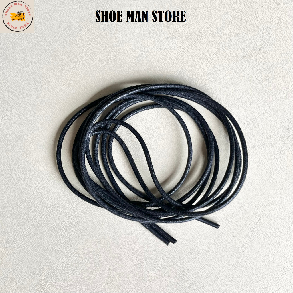 Dây Giày Boots Vuốt Sáp Bản Tròn Dài 120cm Màu Đen