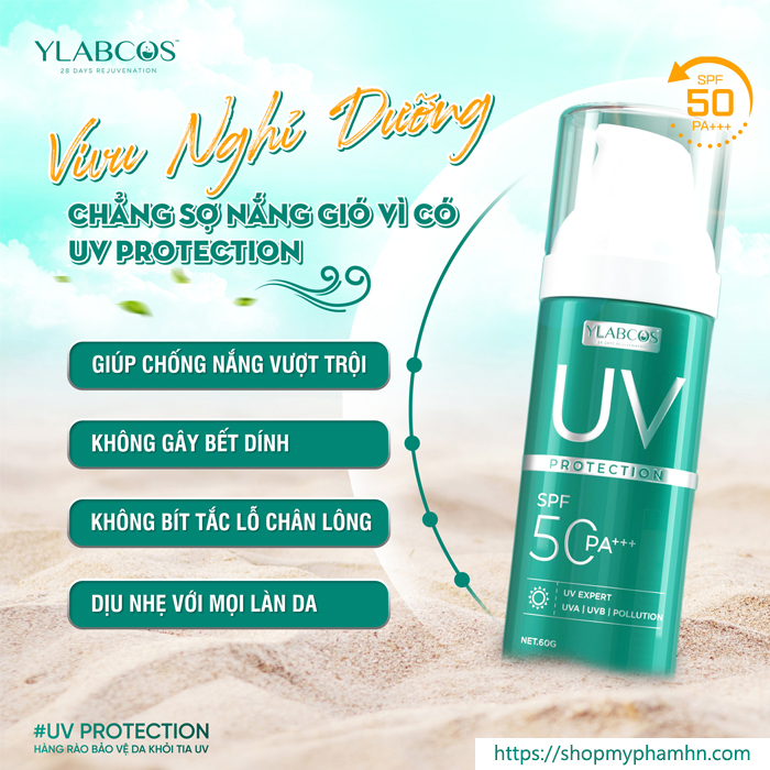 Kem Chống Nắng,Kem Nâng Toner Đa Tầng SPF 50PA+++ Chống Nắng, Dưỡng Trắng Da,Mờ Thâm,Uv Protection Ylabcos DR.LACIR 60ml