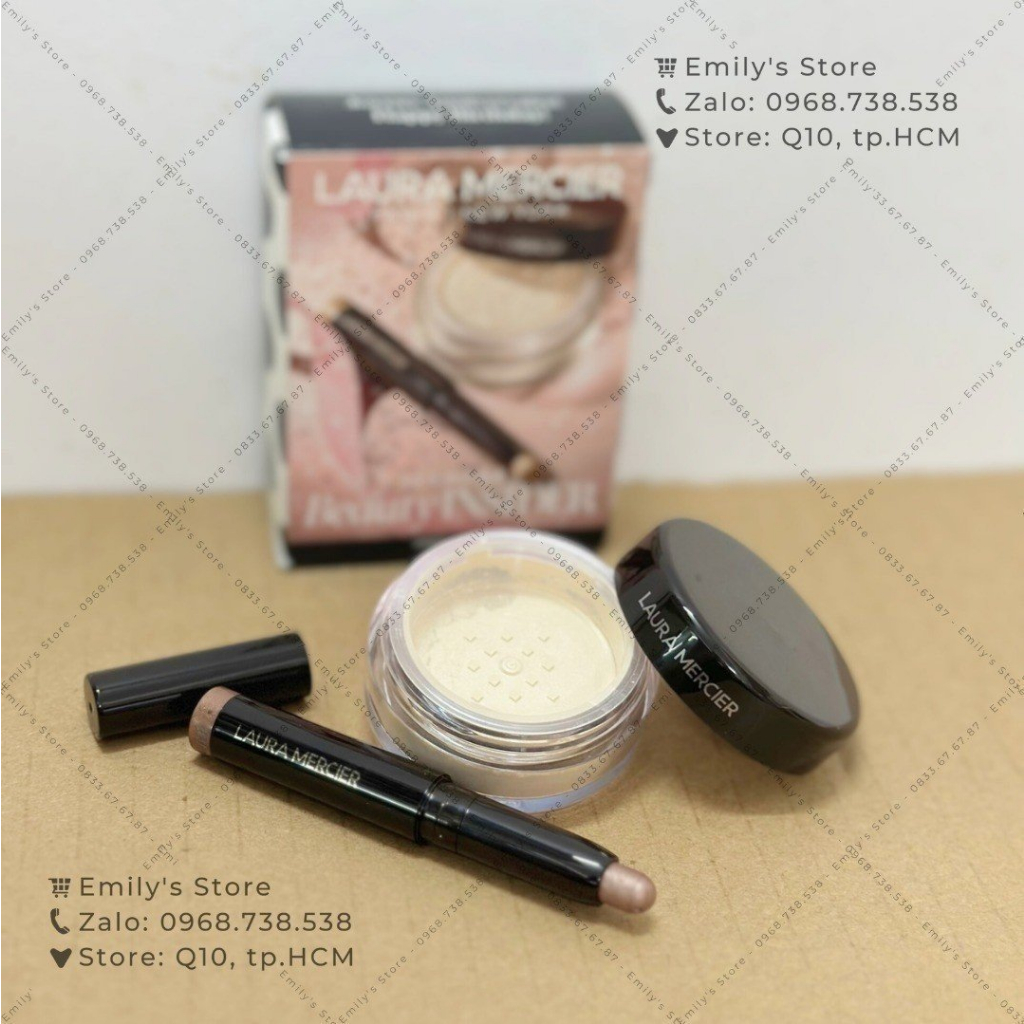 Set Phấn Phủ Bột Và Bút Nhũ Kẻ Mắt Laura Mercier mini