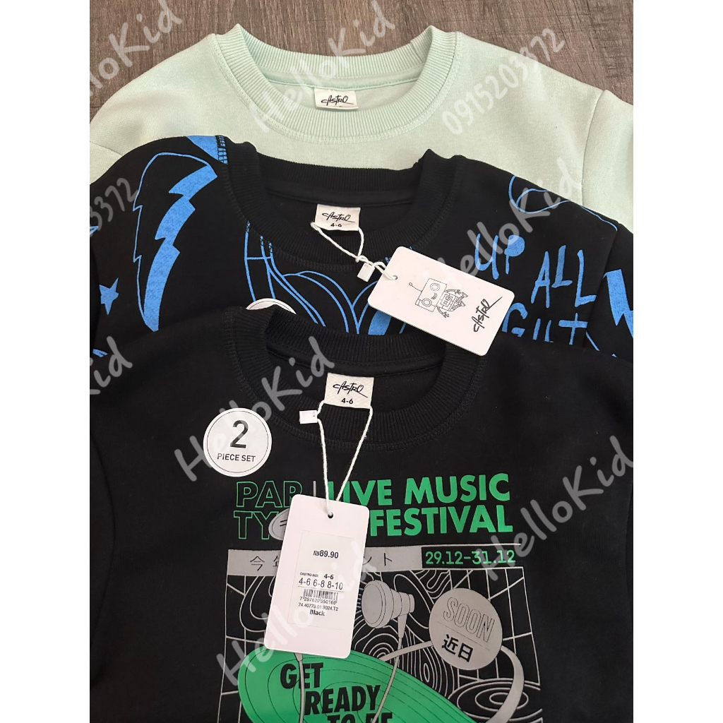 Bộ nỉ castro hoạ tiết cho bé