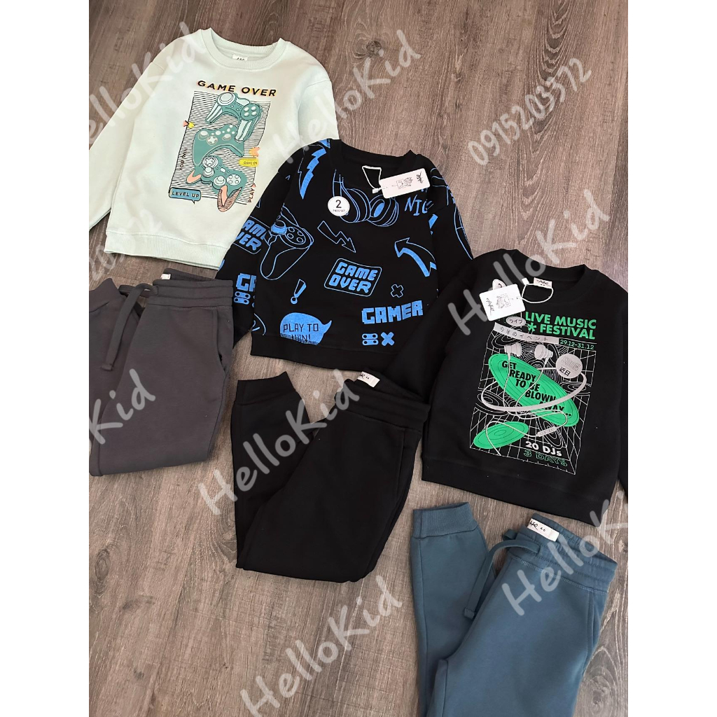 Bộ nỉ castro hoạ tiết cho bé