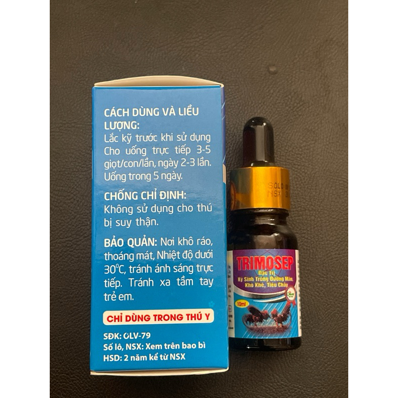 Trimosep 10ml ký sinh trùg máu chăm sóc vật nuôi gà đá