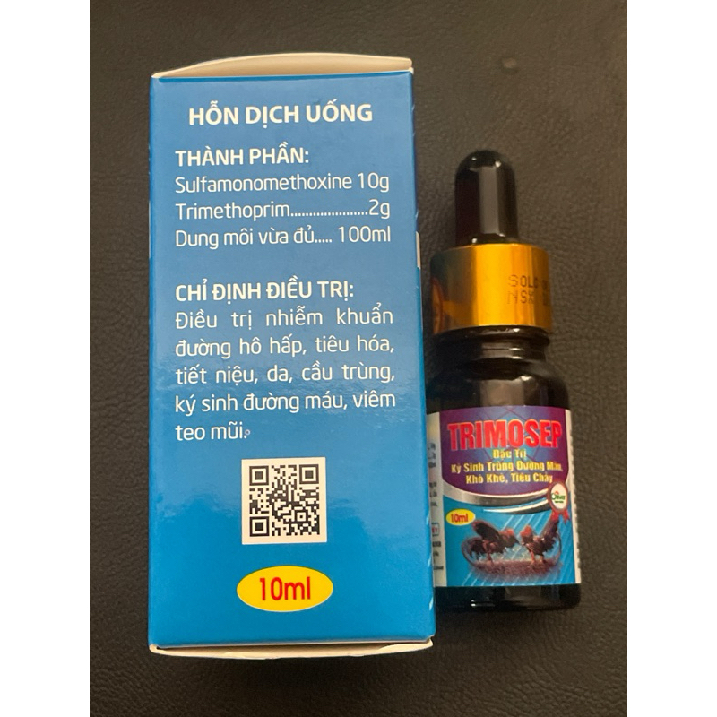 Trimosep 10ml ký sinh trùg máu chăm sóc vật nuôi gà đá