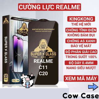 Kính cường lực realme c11, c20 2021, 2020 kingkong full màn | miếng dán bảo vệ màn hình cho realme cowcase