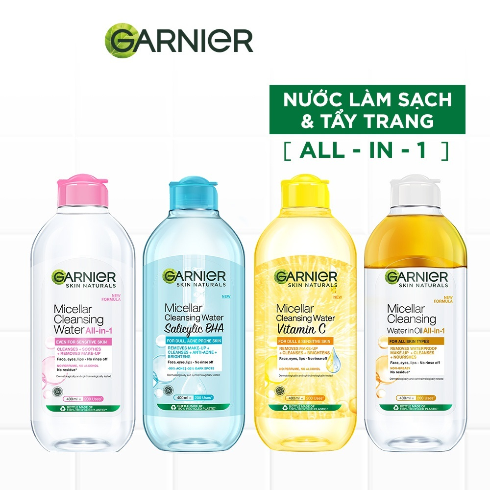 Nước Tẩy Trang Garnier làm sạch sâu dịu nhẹ cho mọi loại da - Garnier Micellar Cleansing Water 400ml
