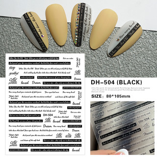 Sticker mã chữ mới dh504 đen