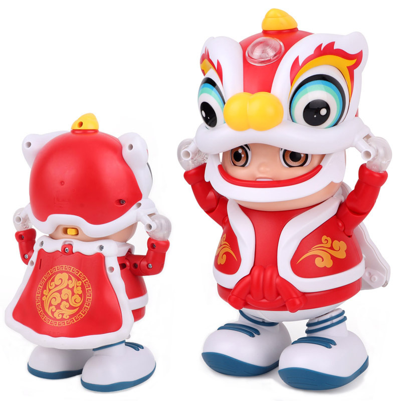 Đồ chơi trung thu cậu bé múa lân, đèn lồng sư tử cho bé.