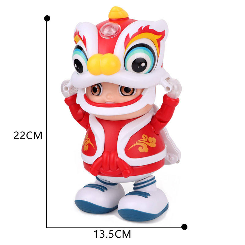 Đồ chơi trung thu cậu bé múa lân, đèn lồng sư tử cho bé.