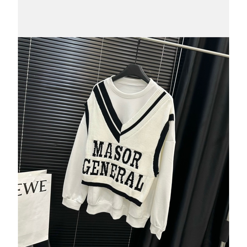 Áo pull nỉ pha gile len chữ hàng QCL1