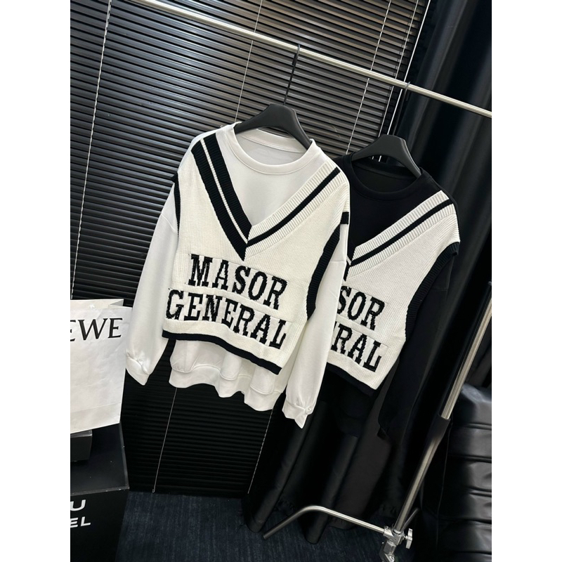 Áo pull nỉ pha gile len chữ hàng QCL1