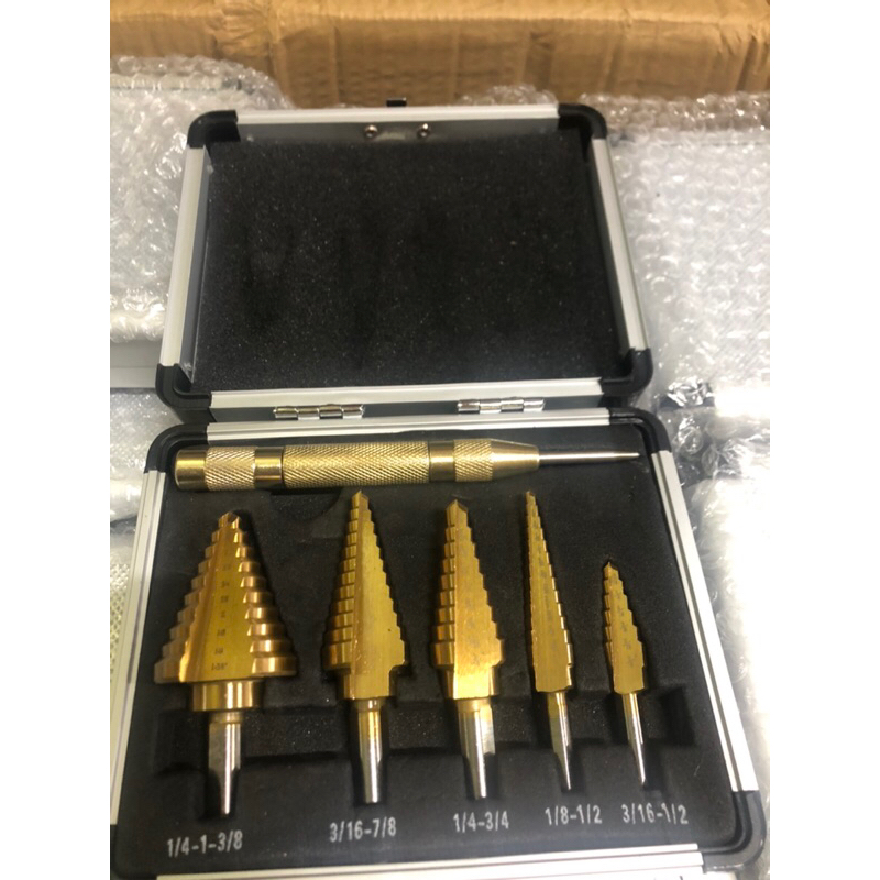 Bộ 5 mũi khoan tháp Nhật chính hãng mũi khoan bước mũi khoan tháp tặng kèm cây lấy dấu tự động