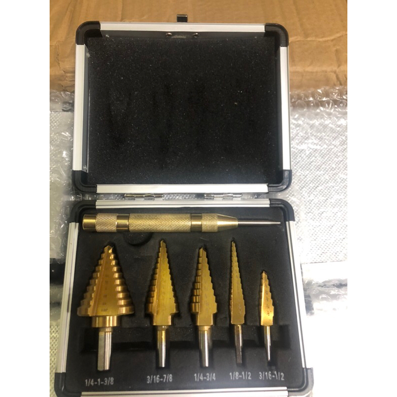 Bộ 5 mũi khoan tháp Nhật chính hãng mũi khoan bước mũi khoan tháp tặng kèm cây lấy dấu tự động