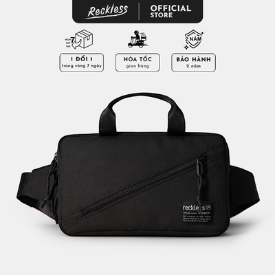 Túi Đeo Hông Thể Thao Thương hiệu Recklesstripwear Aaron Waist Bag - Vải Polyester Trượt nước, hạn chế xù vải