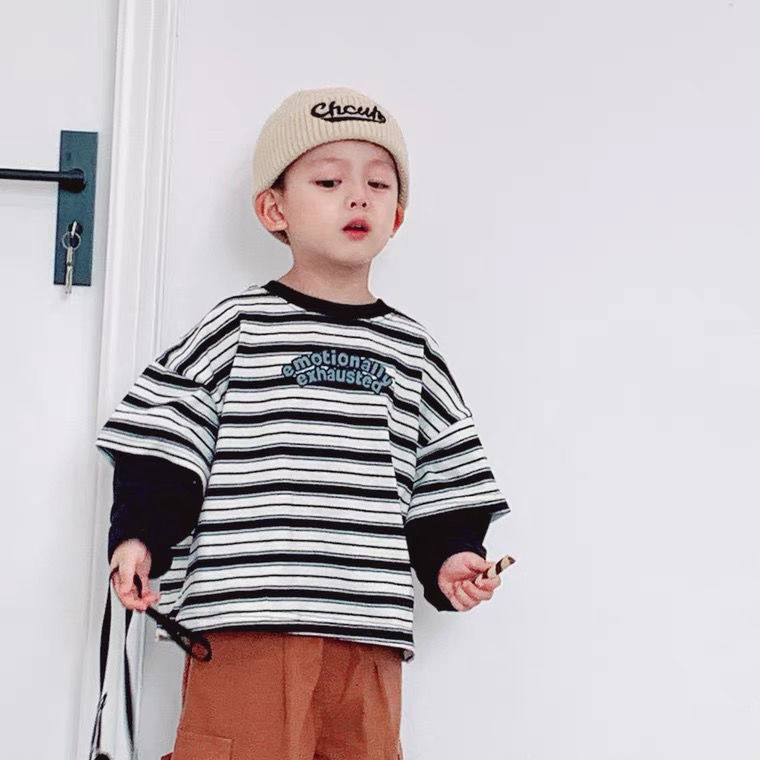 Mũ Nón Len Beanie Dệt Kim Hình Gấu CHCUR Hoạ Tiết Kẻ Sọc Thêu Mùa Thu Đông Cho Bé