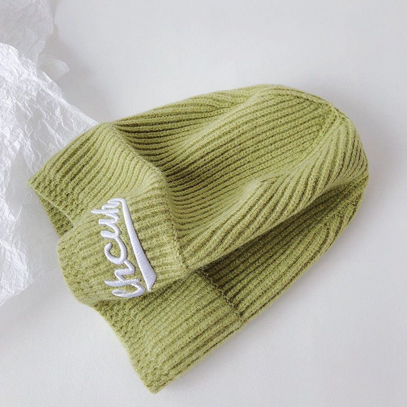 Mũ Nón Len Beanie Dệt Kim Hình Gấu CHCUR Hoạ Tiết Kẻ Sọc Thêu Mùa Thu Đông Cho Bé