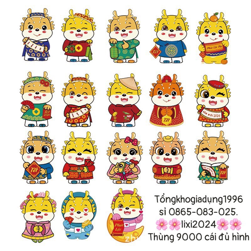 Lixi chibi tết🍁FREESHIP🍁Lì xì hoạt hình tết Giáp Thìn 2024 mới cao cấp đẹp