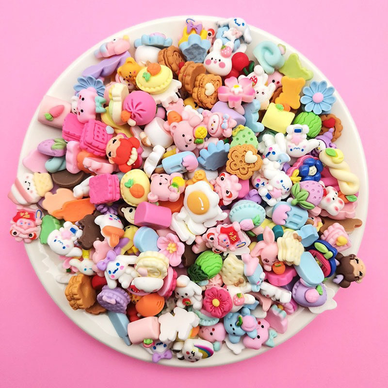 Set 10 Charm 3D loại 1 siêu dễ thương trang trí Mix đẹp ngẫu nhiên