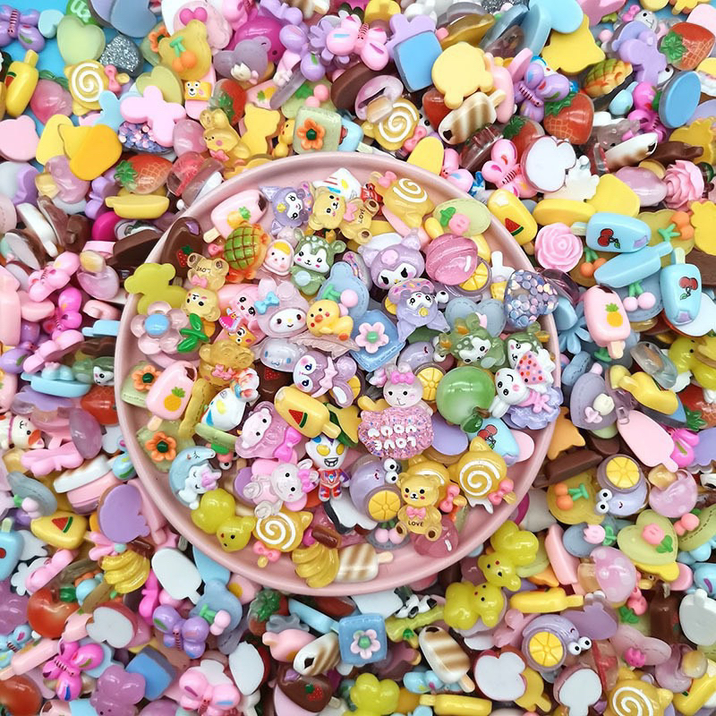 Set 10 Charm 3D loại 1 siêu dễ thương trang trí Mix đẹp ngẫu nhiên