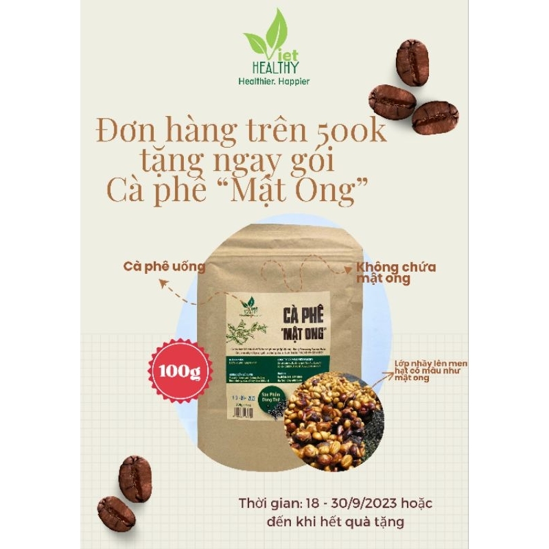 Bột cà phê enema Viet Healthy (chỉ có nhân không rang) thải độc đại tràng, thanh lọc gan, làm đẹp da, coffee enema