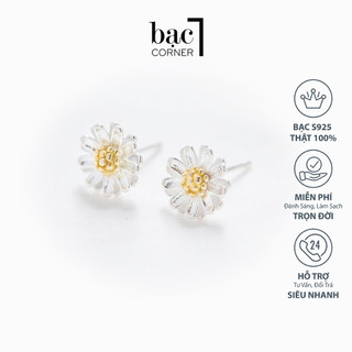 Khuyên Tai Cúc Họa Mi Bồ Công Anh Kích Thước 7-9mm Chất Liệu Bạc 925