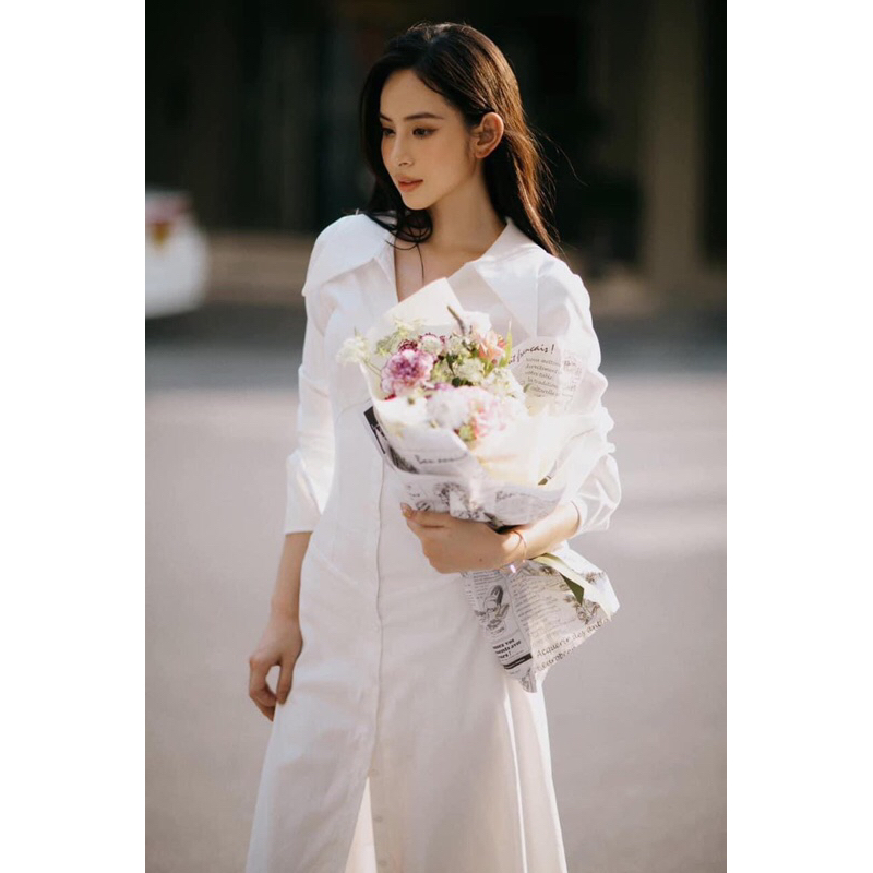 Đầm sơmi trắng