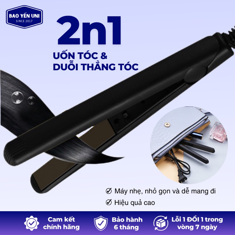 Máy Duỗi Tóc, Kẹp Thẳng, Ép Tóc Làm Xoăn Nhẹ Nhàng