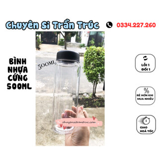 Bình nhựa cứng 500ml - bình my bottle không chữ, bình nước mang đi học, đi làm, chai nhựa đẹp