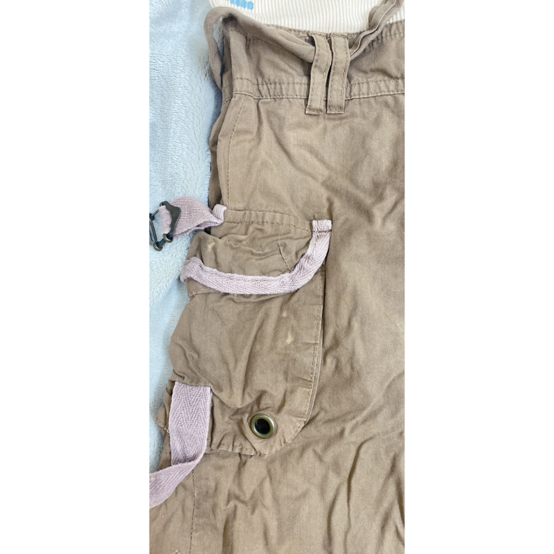 Đầm 2hand bé gái kaki phối thun