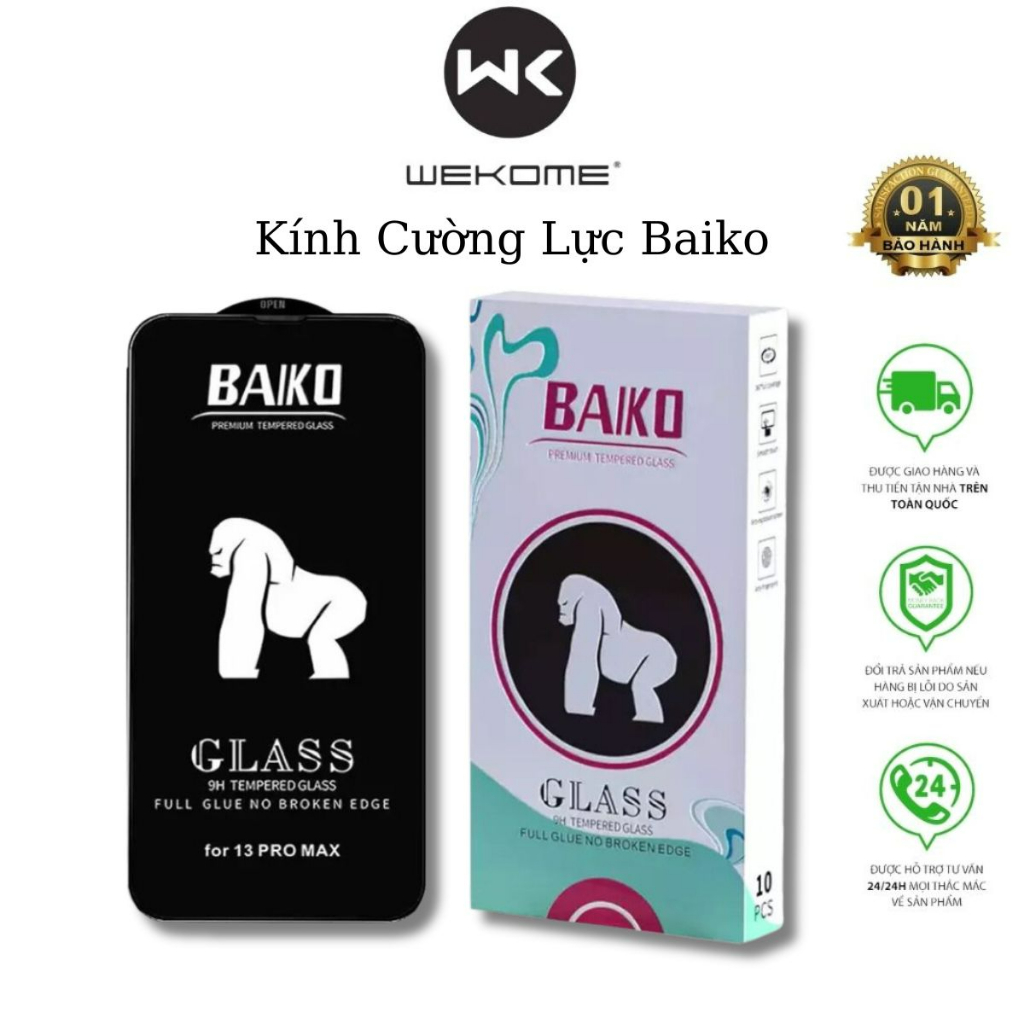 Kính Cường Lực Full Màn BaiKo, Hạn Chế Vân Tay, Cảm Ứng Mượt Mà, Chịu Lực Tốt