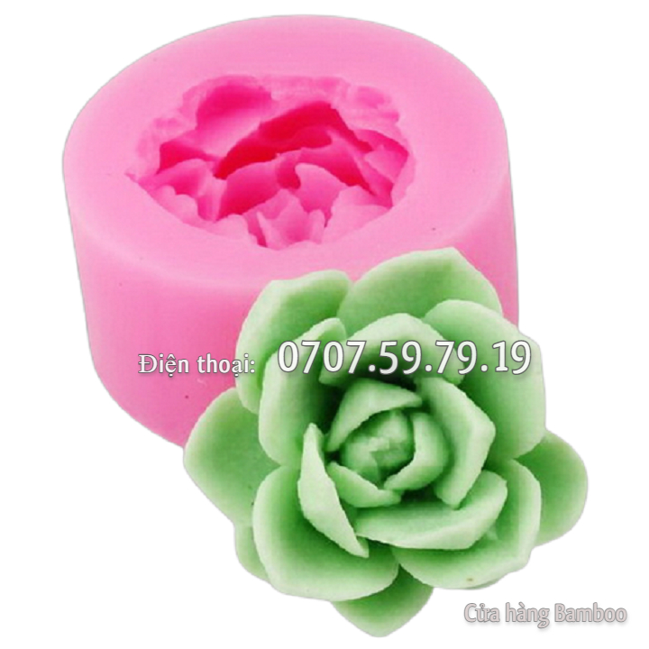 Bộ khuôn silicon hồ cá thuỷ sinh sen đá, xương rồng, cá chép - Khuôn silicon làm bánh, rau câu - Mã số 1071