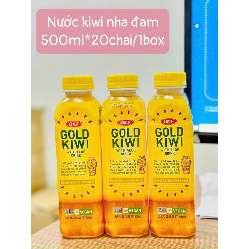 Nước ép trái cây thạch nha đam vị nho, dưa lưới, dưa hấu Hàn Quốc 500ml