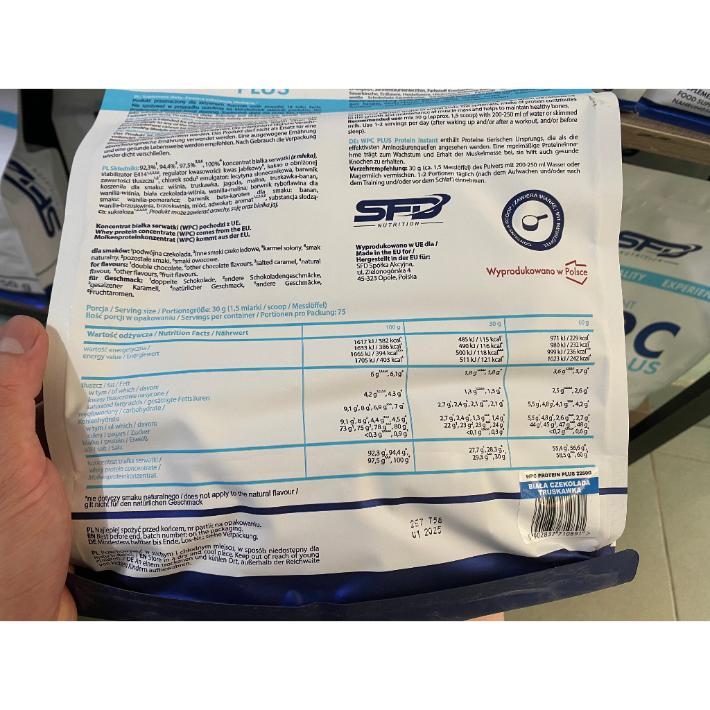 Bột đạm whey Sfd Nutrition PROTEIN INSTANT WPC PLUS 2250g