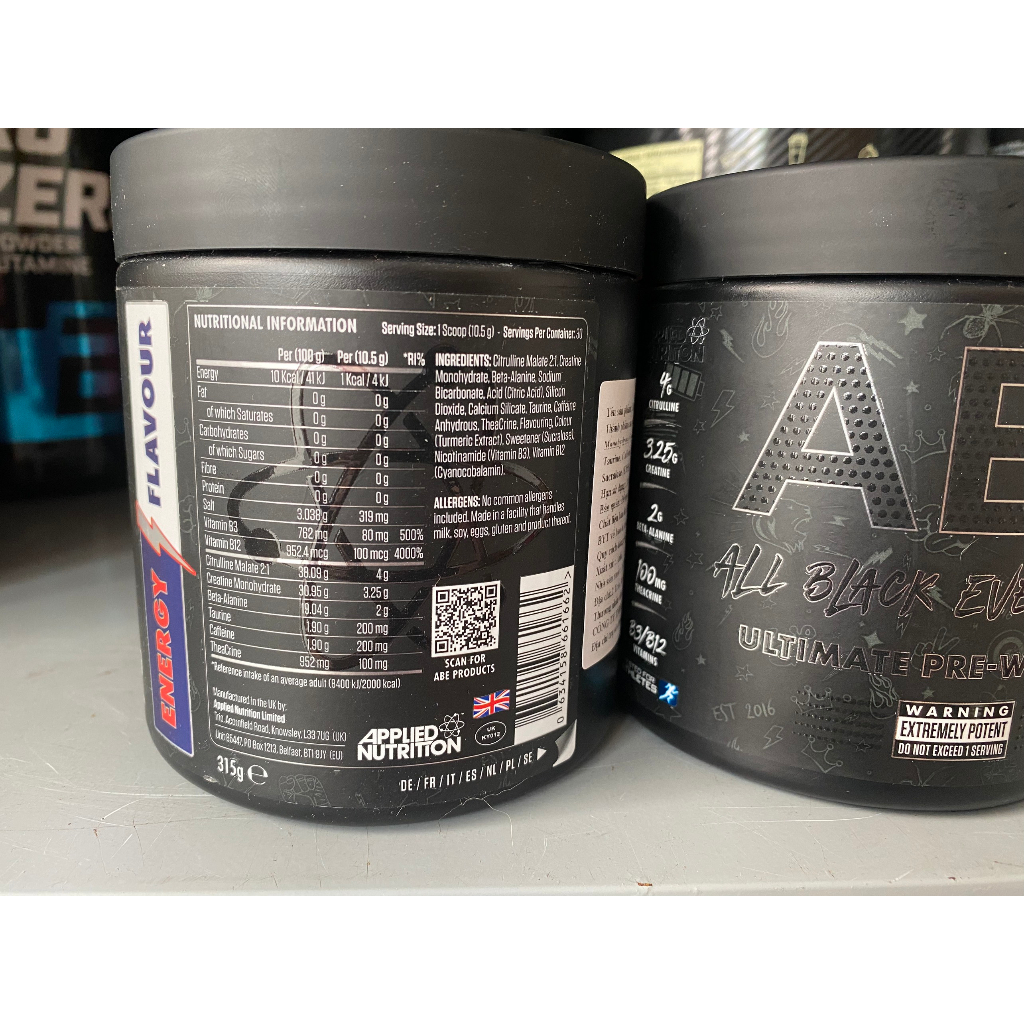 Bột tăng sức mạnh pre workout ABE 30 lần dùng tập trung tỉnh táo tăng cường sức mạnh từ APPLIED NUTRITION