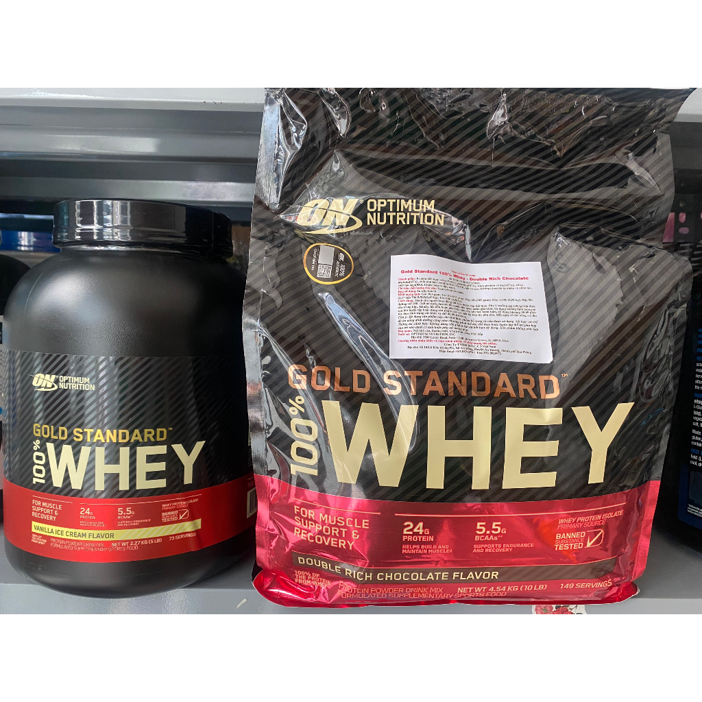 Bột đạm dinh dưỡng thể thao thể hình GOLD STANDARD 100% WHEY 4.5KG hỗ trợ tăng cơ từ thương hiệu OPTIMUM NUTRITION
