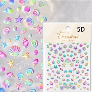Sticker dán móng tay nail lụa TOMONI cao cấp sticker dán nổi siêu xinh