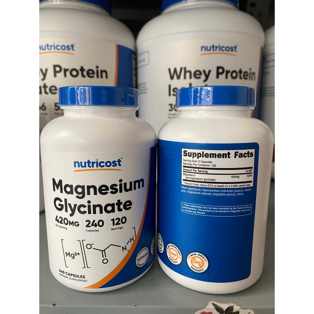 Viên uống Nutricost MAGNESIUM BISGLYCINATE 420mg x 120 lần dùng bổ sung magie