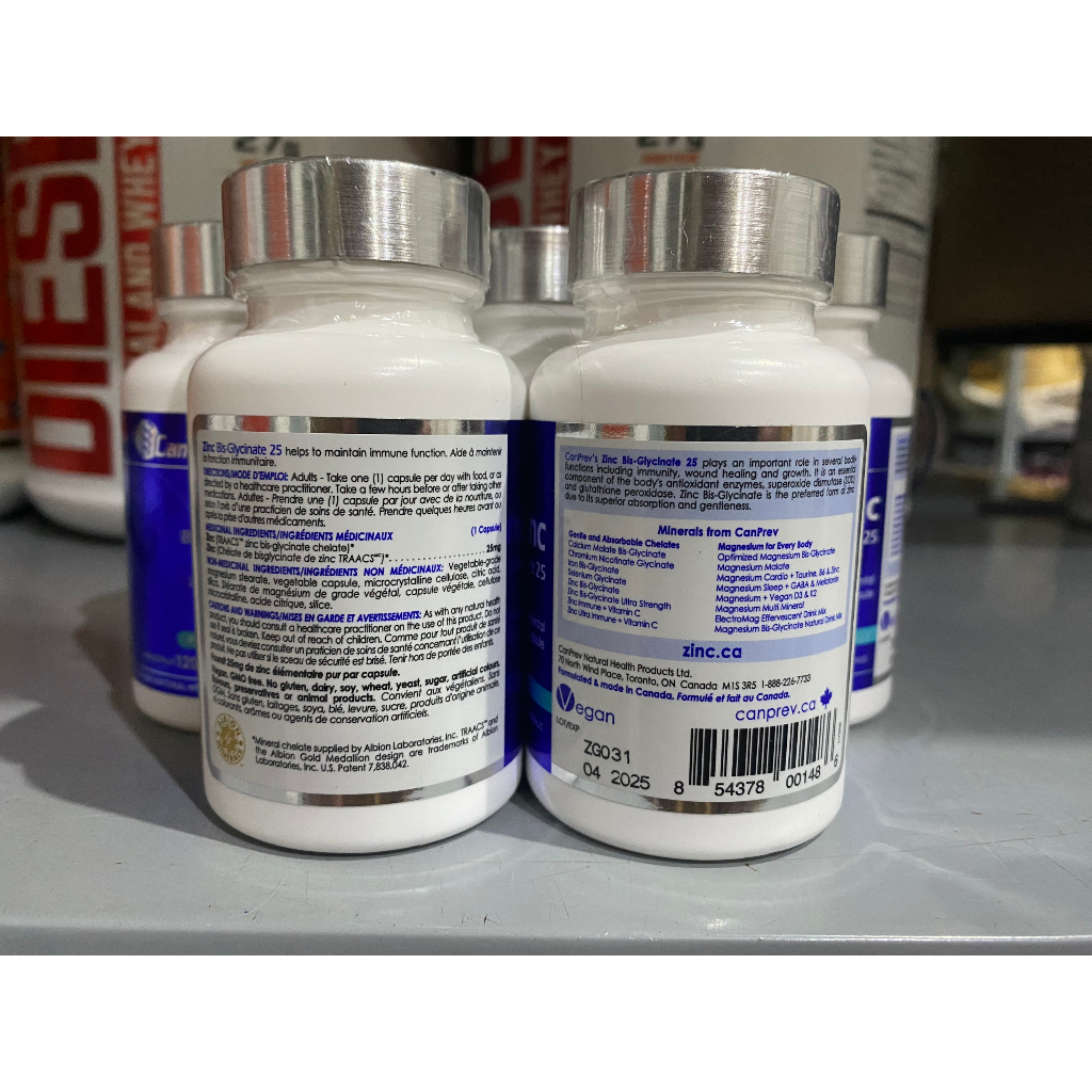 Viên uống kẽm Canprev ZINC BIS GLYCINATE 25MG x 120 viên