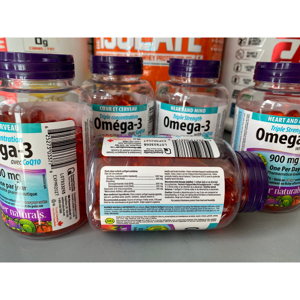 Viên uống dầu cá Webber Naturals OMEGA-3 with CoQ10 80 viên