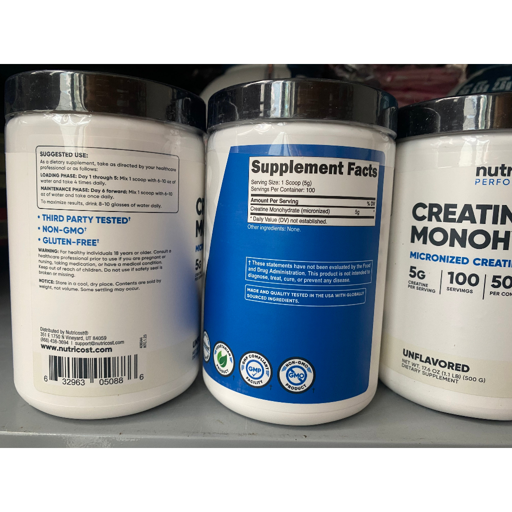 Bột creatine Nutricost CREATINE MONOHYDRATE MICRONIZED 500g