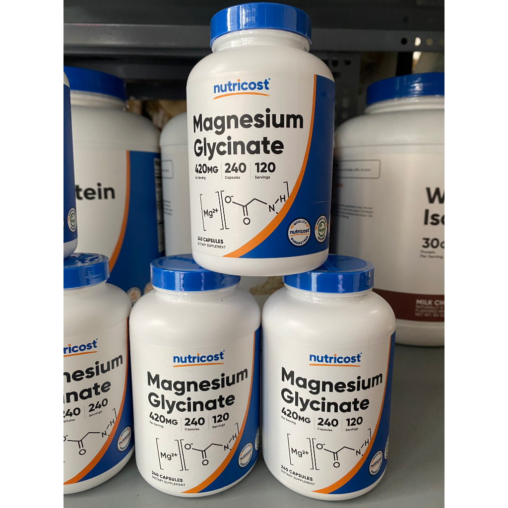 Viên uống Nutricost MAGNESIUM BISGLYCINATE 420mg x 120 lần dùng bổ sung magie