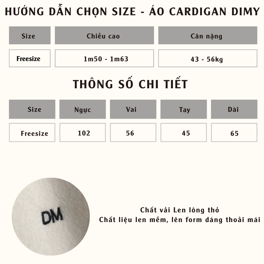 Áo khoác cardigan nữ chất vải len lông thỏ DIMY 10590 - Jemcloset